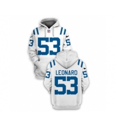 Men's Indianapolis Colts #53 Darius Leonard 2021 White Pullover Football Hoodie
