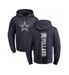 Football Dallas Cowboys #36 Tony Pollard Navy Blue Backer Pullover Hoodie