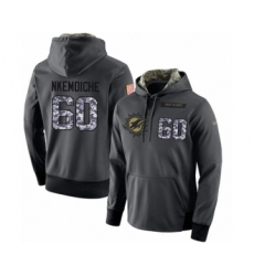 Football Men's Miami Dolphins #60 Robert Nkemdiche Stitched Black Anthracite Salute to Service Player Performance Hoodie