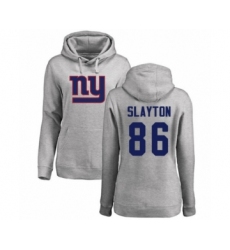 Football Women's New York Giants #86 Darius Slayton Ash Name & Number Logo Pullover Hoodie