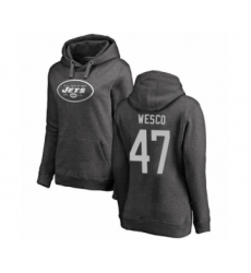 Football Women's New York Jets #47 Trevon Wesco Ash One Color Pullover Hoodie