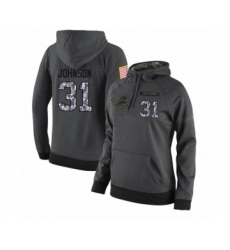 Football Women's Detroit Lions #31 Ty Johnson Stitched Black Anthracite Salute to Service Player Performance Hoodie