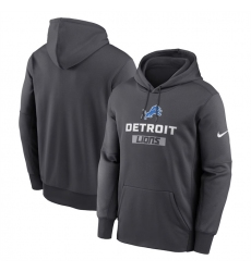 Men's Detroit Lions Anthracite Toss Sweep Performance Pullover Hoodie