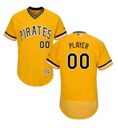  Men's Pittsburgh Pirates Majestic Alternate Gold Flex Base Authentic Collection Custom Jersey