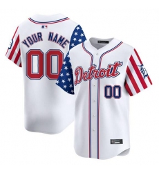 Men's Detroit Tigers ACTIVE PLAYER Custom White 2025 Independence Day Vapor Premier Limited Stitched Baseball Jersey