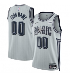 Men's Orlando Magic Active Player Custom Silver 2024-25 City Edition Stitched Basketball Jersey