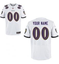 Mens Baltimore Ravens Nike White Custom Elite Jersey