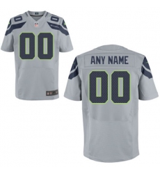 Mens Seattle Seahawks Nike Gray Custom Elite Jersey