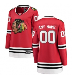 Women's Chicago Blackhawks Fanatics Branded Red Home Breakaway Custom Jersey