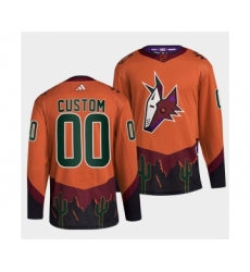 Men's Arizona Coyotes Custom Orange 2022-23 Reverse Retro Stitched Jersey