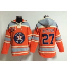 Men's Houston Astros #27 Jose Altuve Alternate Orange MLB Hoodie