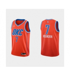 Men's Oklahoma City Thunder #7 Chet Holmgren Orange Stitched Basketball Jersey