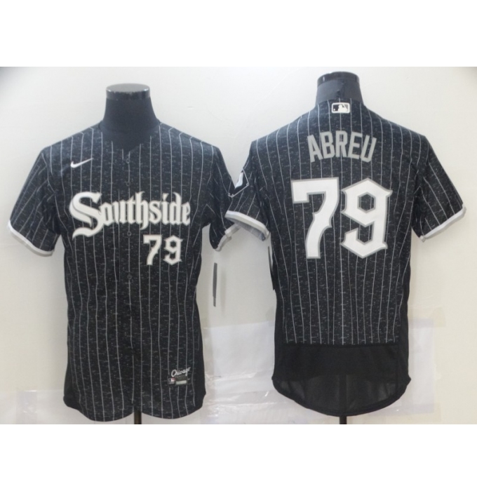 Men's Nike Chicago White Sox Southside #79 Jose Abreu Black Authentic Baseball Jersey