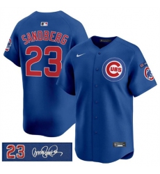 Men's Chicago Cubs #23 Ryne Sandberg Royal 'Ryne Sandberg Tribute' Vapor Limited V3 Stitched Baseball Jersey