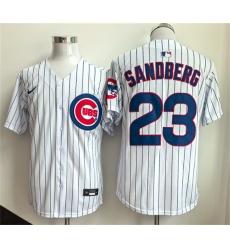 Men's Chicago Cubs #23 Ryne Sandberg White Limited Stitched Baseball Jersey