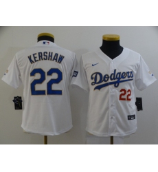 Youth Nike Los Angeles Dodgers #22 Clayton Kershaw White Champions Authentic Jersey