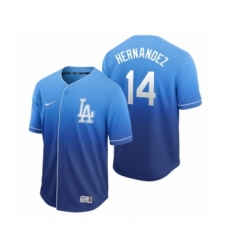 Men's Los Angeles Dodgers #14 Enrique Hernandez Royal Fade Nike Jersey