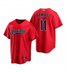 Men's Nike Cleveland Indians #11 Jose Ramirez Red Alternate Stitched Baseball Jersey