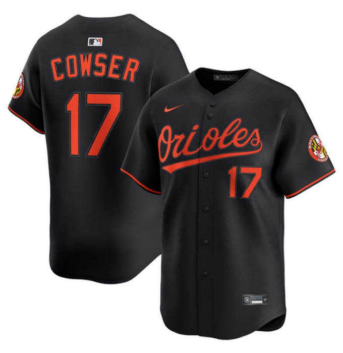 Men's Baltimore Orioles #17 Colton Cowser Black 2025 Alternate Limited Stitched Baseball Jersey