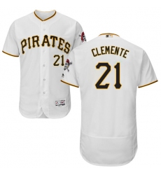 Men's Majestic Pittsburgh Pirates #21 Roberto Clemente White Home Flex Base Authentic Collection MLB Jersey