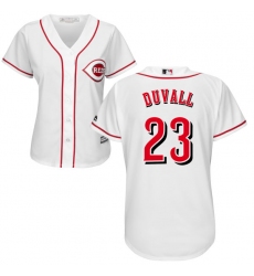 Women's Majestic Cincinnati Reds #23 Adam Duvall Replica White Home Cool Base MLB Jersey