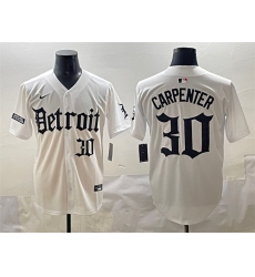 Men's Detroit Tigers #30 Kerry Carpenter White 'Motor Gothic Edition' Vapor Premier Limited Stitched Baseball Jersey