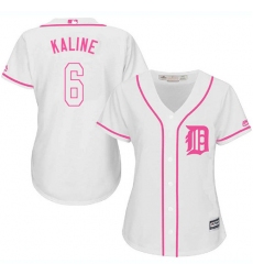 Women's Majestic Detroit Tigers #6 Al Kaline Authentic White Fashion Cool Base MLB Jersey