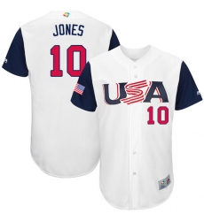 Men's USA Baseball Majestic #10 Adam Jones White 2017 World Baseball Classic Authentic Team Jersey