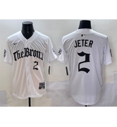 Men's New York Yankees #2 Derek Jeter White 'Gothic Legacy Edition' Vapor Premier Limited Stitched Baseball Jersey