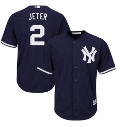 Youth Majestic New York Yankees #2 Derek Jeter Replica Navy Blue Alternate MLB Jersey