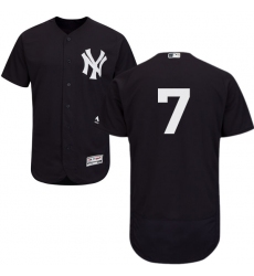 Men's Majestic New York Yankees #7 Mickey Mantle Navy Blue Alternate Flex Base Authentic Collection MLB Jersey