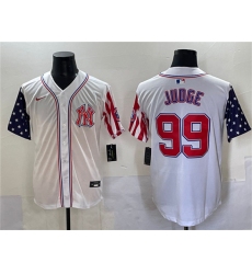 Men's New York Yankees #99 Aaron Judge White 2025 Independence Day Vapor Limited Stitched Baseball Jersey