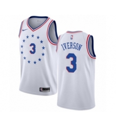 Youth Nike Philadelphia 76ers #3 Allen Iverson White Swingman Jersey - Earned Edition
