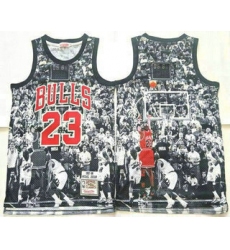Men's Chicago Bulls #23 Michael Jordan Black Last Throw Swingman Jersey