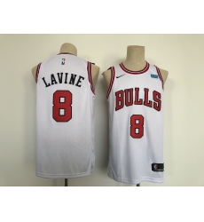 Men's Chicago Bulls #8 Zach LaVine White Edition Swingman Stitched Basketball Jersey