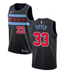 Men's Nike Chicago Bulls #33 Scottie Pippen Swingman Black NBA Jersey - City Edition