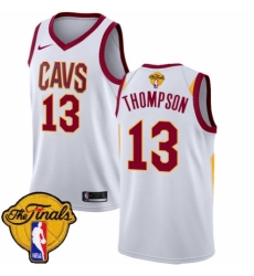 Men's Nike Cleveland Cavaliers #13 Tristan Thompson Authentic White 2018 NBA Finals Bound NBA Jersey - Association Edition