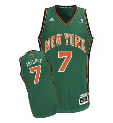 Men's Adidas New York Knicks #7 Carmelo Anthony Swingman Green NBA Jersey