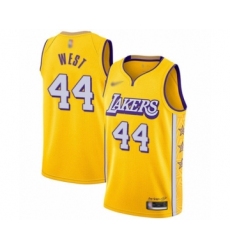 Men's Los Angeles Lakers #44 Jerry West Swingman Gold 2019-20 City Edition Basketball Jersey