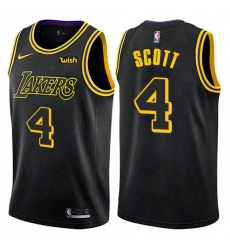 Women's Nike Los Angeles Lakers #4 Byron Scott Swingman Black NBA Jersey - City Edition