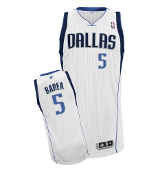 Men's Adidas Dallas Mavericks #5 Jose Juan Barea Authentic White Home NBA Jersey