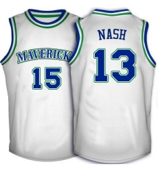 Men's Adidas Dallas Mavericks #13 Steve Nash Authentic White Throwback NBA Jersey