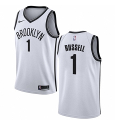 Men's Nike Brooklyn Nets #1 D'Angelo Russell Authentic White NBA Jersey - Association Edition