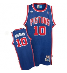 Men's Adidas Detroit Pistons #10 Dennis Rodman Authentic Blue Throwback NBA Jersey