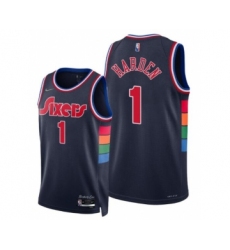 Men's James Harden 76ers 2022 City Edition Navy #1 Jersey