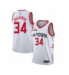 Women's Houston Rockets #34 Hakeem Olajuwon Swingman White Basketball Jersey - 2019 20 City Edition