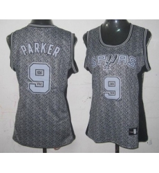 Women's Adidas San Antonio Spurs #9 Tony Parker Authentic Grey Static Fashion NBA Jersey