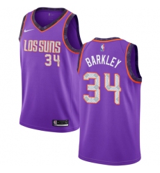 Women's Nike Phoenix Suns #34 Charles Barkley Swingman Purple NBA Jersey - 2018 19 City Edition