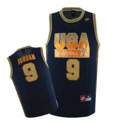 Men's Nike Team USA #9 Michael Jordan Swingman Navy Blue Gold No. Basketball Jersey
