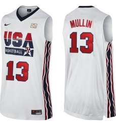 Men's Nike Team USA #13 Chris Mullin Swingman White 2012 Olympic Retro Basketball Jersey